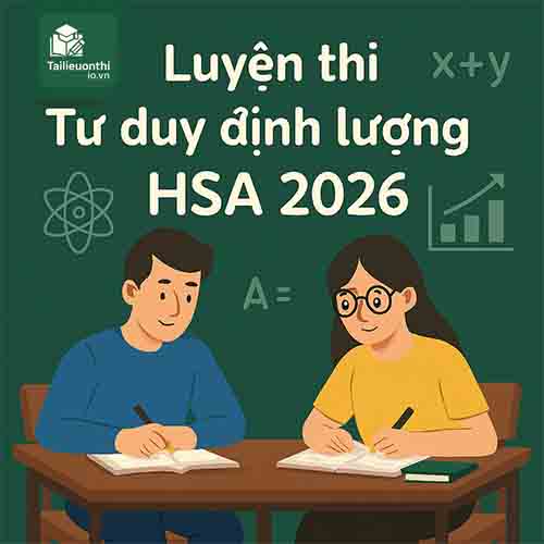 Bộ đề thi thử ĐGNL ĐHQGHN HSA 2026 đợt 601 phần Tư duy định lượng có đáp án