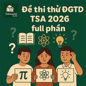 Đề thi thử ĐGTD ĐHBKHN TSA full phần