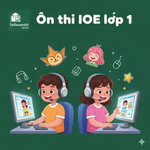 Bộ 10 đề thi thử IOE Tiếng Anh lớp 1 vòng tự luyện có đáp án + audio