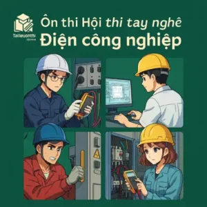 Đề cương + Bộ 10 đề luyện thi lý thuyết + thực hành tay nghề Điện công nghiệp EVN